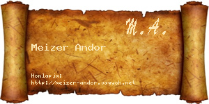 Meizer Andor névjegykártya